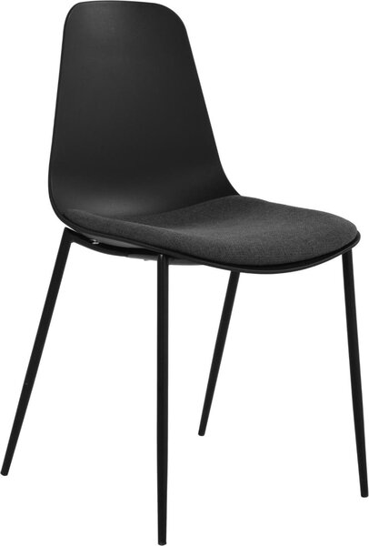 2 ks jídelních židlí BORETA černé – čalouněný sedák, kovová konstrukce, moderní design
