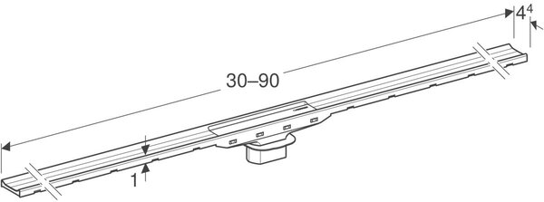 Geberit CleanLine sběrný odtokový žlábek 90 cm 154.440.QC.1