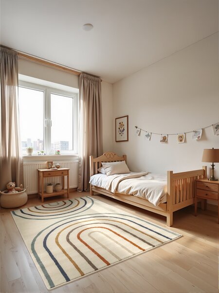 Hanse Home, Dětský koberec Adventures 106212 Cream Multicolor, 120x170, bílá, dětský pokoj