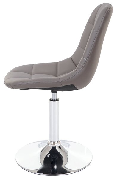 Jídelní židle HWC-A60, otočná židle, retro design 50. let koženka šedošedá, chromová podnož