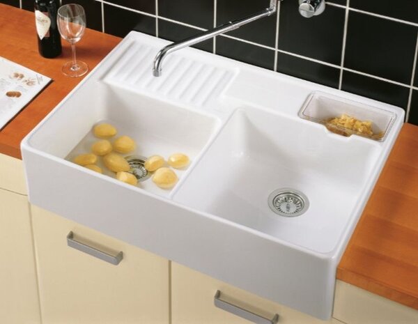 Villeroy & Boch Double-Bowl keramický dřez 89.5x63 cm bílá 632391R1
