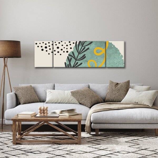 Obraz - Abstraktní listy N⁰1 (170x50 cm)