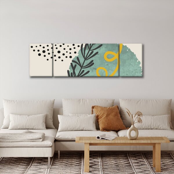 Obraz - Abstraktní listy N⁰1 (170x50 cm)