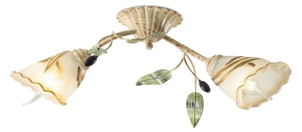 Light for home - Lustr přisazené ke stropu 11422 "OLIVE", 2x40W, E14, béžová, hnědá, zelená