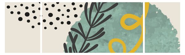 Obraz - Abstraktní listy N⁰1 (170x50 cm)