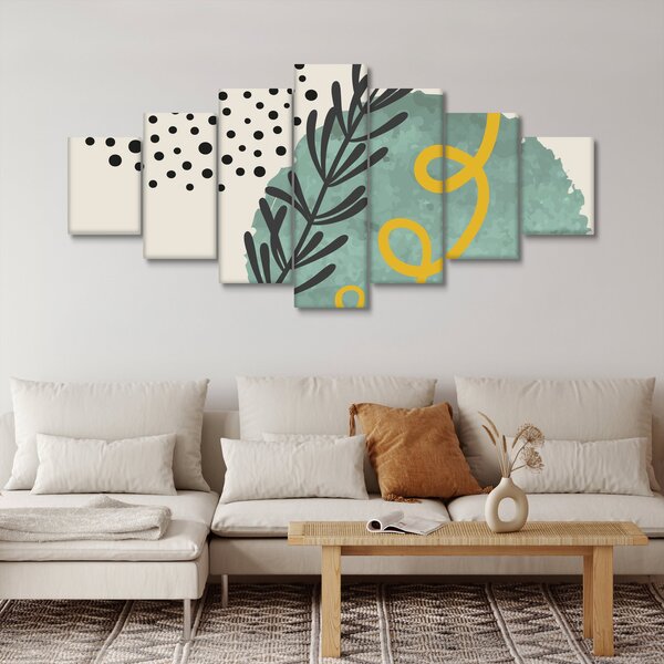 Obraz - Abstraktní listy N⁰1 (210x100 cm)