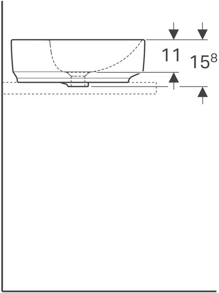 Geberit Variform umyvadlo 45x45 cm kulatý na pult bílá 500.769.00.2