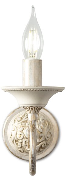 Light for home - Nástěnné svítidlo 50311 "AFRODITA", 1x40W, E14, bílá, béžová, zlatá, patina