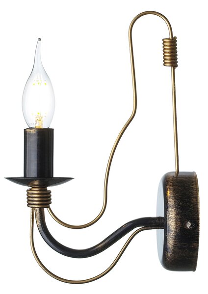 Light for home - Nástěnné světlo 30301 "Isabella", 1x40W, E14, černá, zlatá