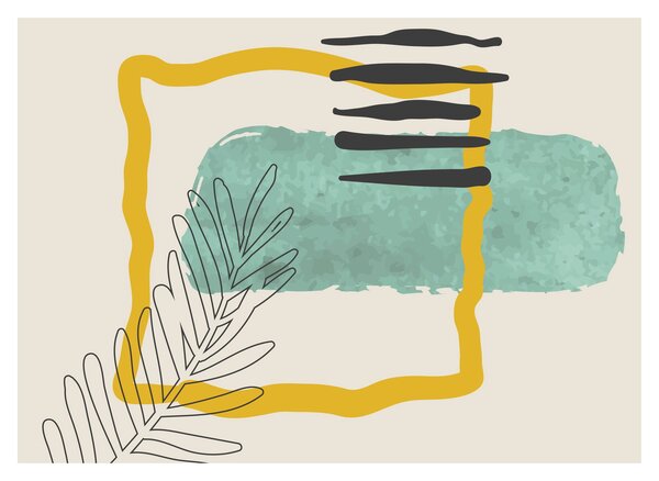 Obraz - Abstraktní listy N⁰2 (70x50 cm)