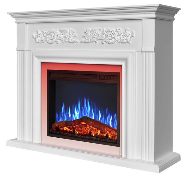 Elektrický krb ArtiFlame Monferrato AF24, bílý, s LED osvětlením