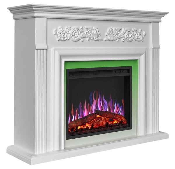 Elektrický krb ArtiFlame Monferrato AF24, bílý, s LED osvětlením