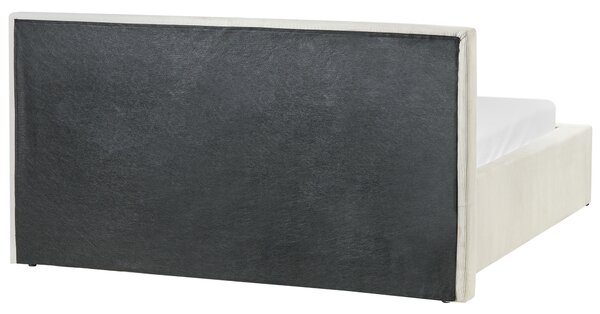 Postel s úložným prostorem Manšestr LILLEBONNE 140 x 200 cm Světle béžová