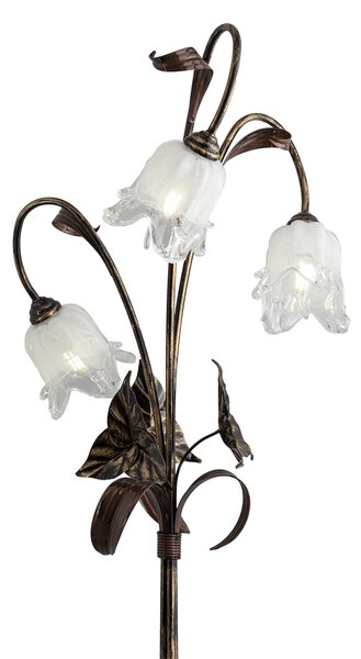 Light for home - Stojací lampa 17230 "LIZAVETA", 3X40W, E14, černá, zlatá, měď
