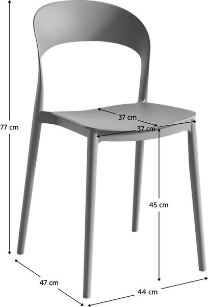 Kondela Stohovatelná židle Radana New - šedá