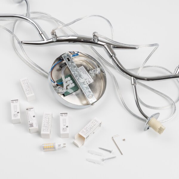 Brilagi - LED Lustr na lanku MISTEL 6xG9/3W/230V černý chrom/kouřová