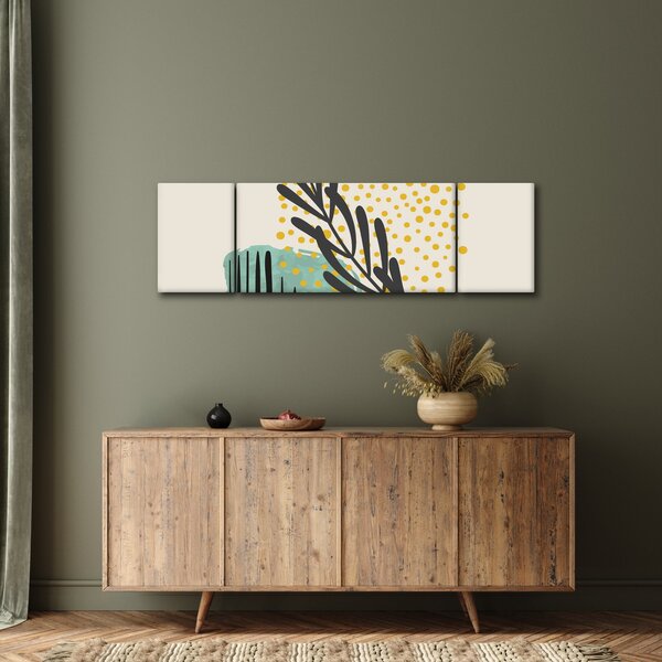 Obraz - Abstraktní listy N⁰3 (170x50 cm)
