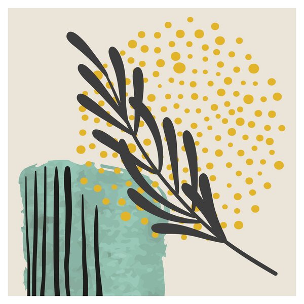Obraz - Abstraktní listy N⁰3 (30x30 cm)