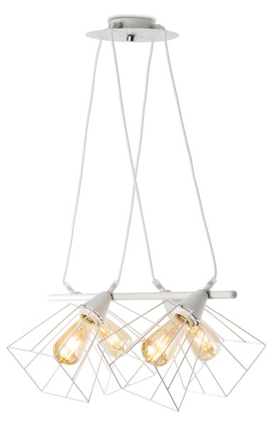 Light for home - Závěsné svítidlo na lankách 40404 "MATRIX", 4x60W, E27, Bílá