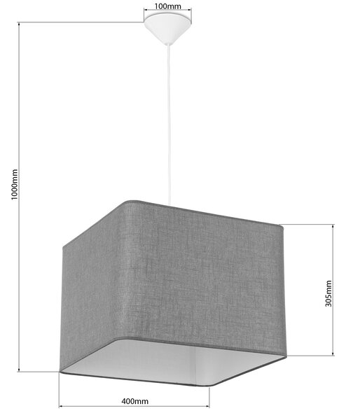 Light for home - Závěsné svítidlo na lanku s lneneným stínidlem 60999 "HOTEL", 1x60W, E27, Bílá