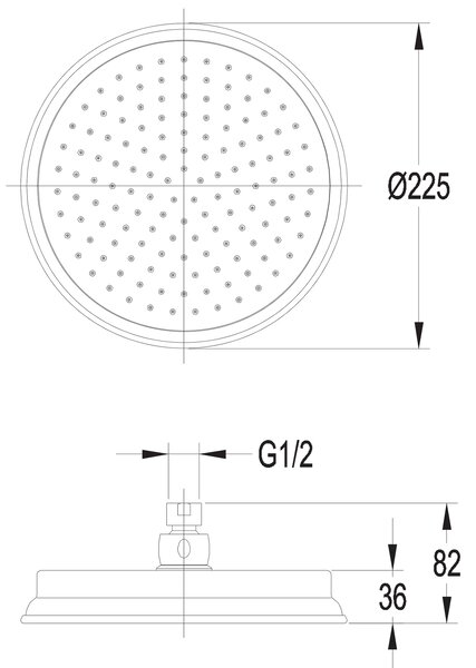 Omnires Armance hlavová sprcha 22.5x22.5 cm kulatý měděná WGARMANCEORB