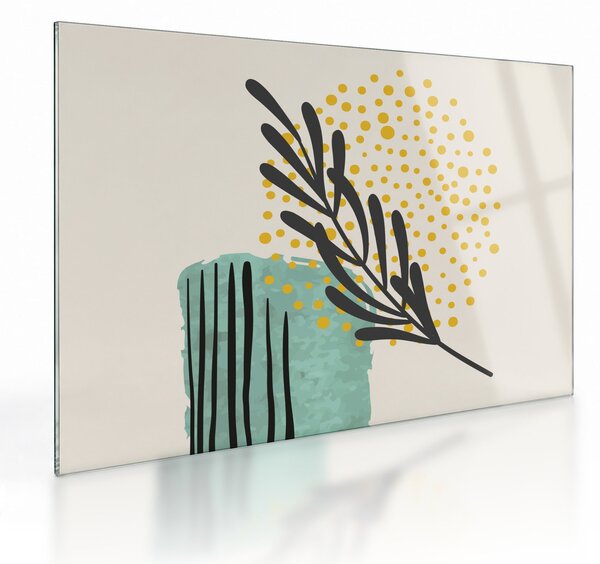 Skleněný obraz - Abstraktní listy N⁰3 (70x50 cm)