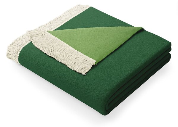 Zelená deka s příměsí bavlny AmeliaHome Franse, 150 x 200 cm