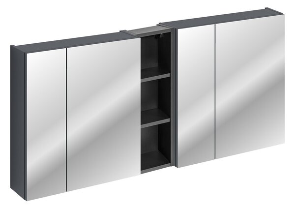 Comad Závěsná koupelnová skříňka se zrcadlem SantaFe 140 cm tmavě modrá