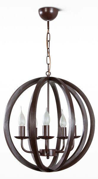 Light for home - Závěsný lustr na řetězu 30699 "Empire", 5x40W, E14, hnědá