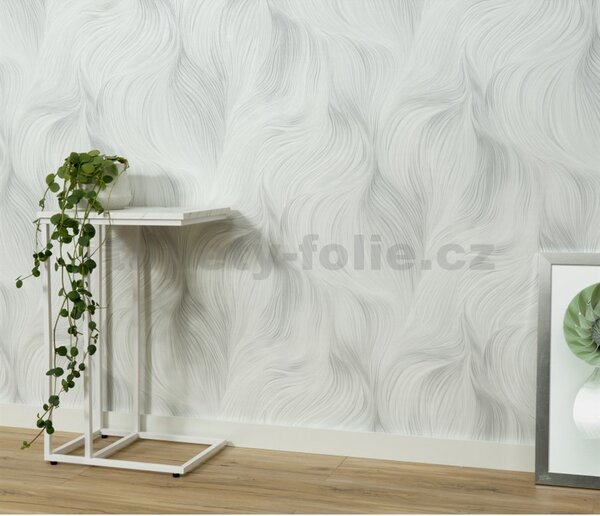 Vliesové tapety na zeď GMK Fashion for walls 5 10522-31, rozměr 10,05 m x 0,53 m, jemné vlnovky šedo-bílé, Erismann