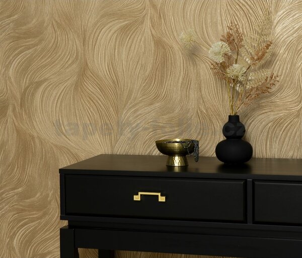 Vliesové tapety na zeď GMK Fashion for walls 5 10522-30, rozměr 10,05 m x 0,53 m, jemné vlnovky zlaté, Erismann