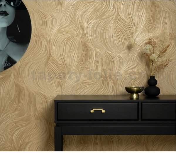 Vliesové tapety na zeď GMK Fashion for walls 5 10522-30, rozměr 10,05 m x 0,53 m, jemné vlnovky zlaté, Erismann