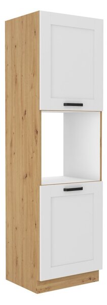 Kuchyňská skříň na vestavnou troubu LAILI - šířka 60 cm, bílá / dub artisan