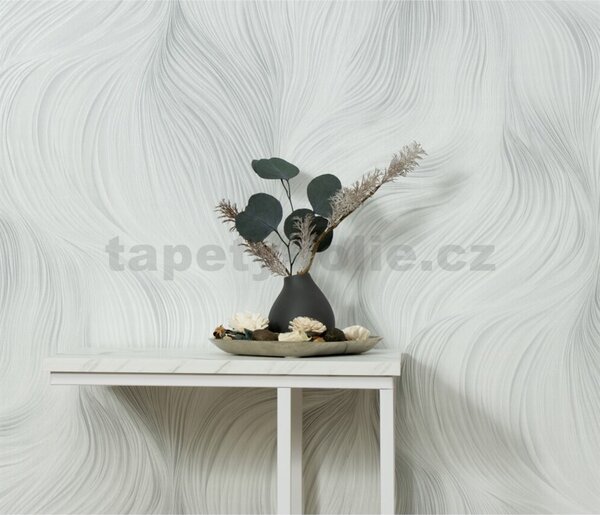 Vliesové tapety na zeď GMK Fashion for walls 5 10522-31, rozměr 10,05 m x 0,53 m, jemné vlnovky šedo-bílé, Erismann