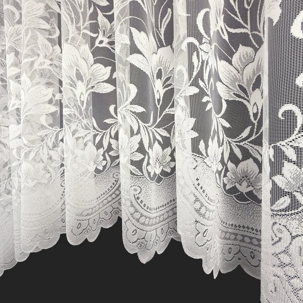 Hotová žakarová oblouková záclona bílá Ervi 6245
