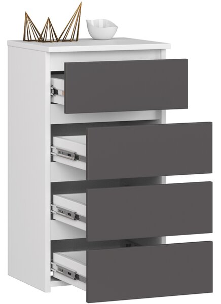 Ak furniture Komoda CL4 40 cm bílá/grafitově šedá