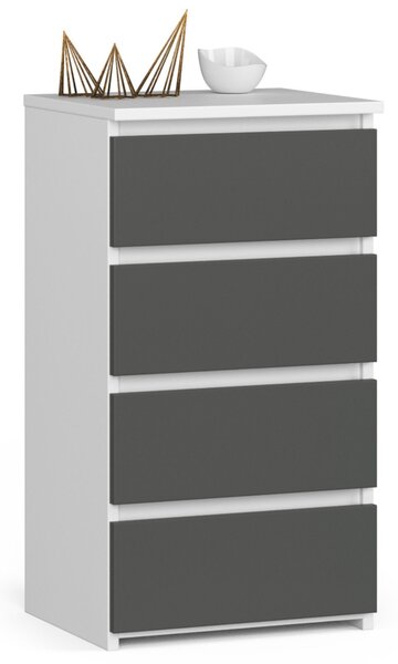 Ak furniture Komoda CL4 40 cm bílá/grafitově šedá