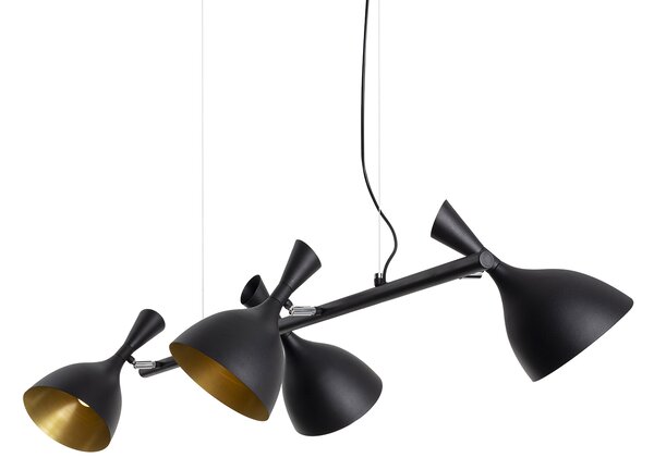 Light for home - Závěsné svítidlo na lankách 10403 "TURIN", 4x40W, E14, černá, zlatá