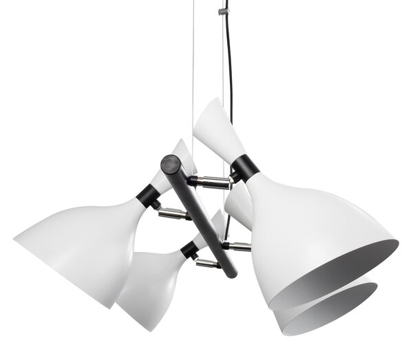Light for home - Závěsné svítidlo na lankách 10403 "TURIN", 4x40W, E14, Černá + bílá