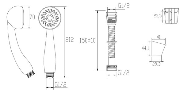 Invena Gracja sprchová sada na stěnu chrom AU-15-M01
