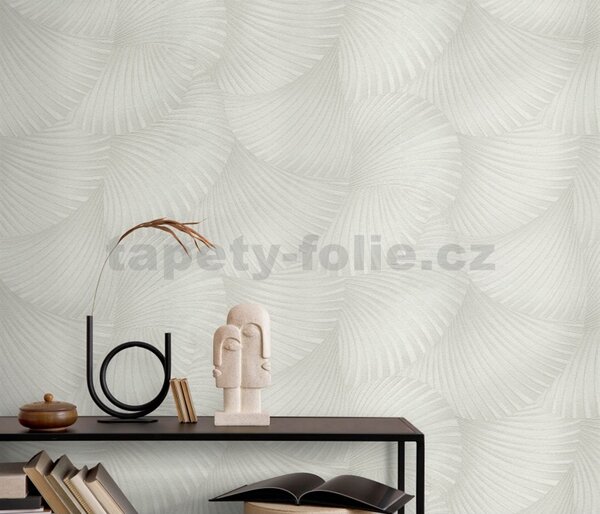 Vliesové tapety na zeď GMK Fashion for walls 5 10525-38, rozměr 10,05 m x 0,53 m, 3D twill bílý na krémovém podkladu, Erismann