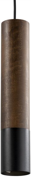 Light for home - Závěsný lustr na lanku 40555 "GLAZE WOOD", 1x35W, GU10, Černá