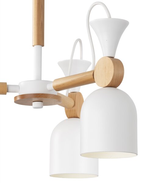 Light for home - Lustry na tyči 60366 "MONTE", 3x60W, E27, bílá, přírodní olše