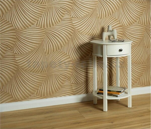 Vliesové tapety na zeď GMK Fashion for walls 5 10525-30, rozměr 10,05 m x 0,53 m, 3D twill zlatý na hnědém podkladu, Erismann