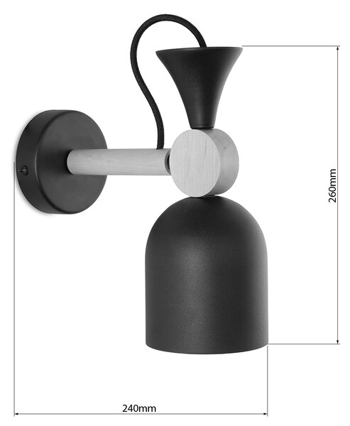 Light for home - Nástěnné svítidlo 60301 "MONTE", 1x60W, E27, bílá, přírodní olše