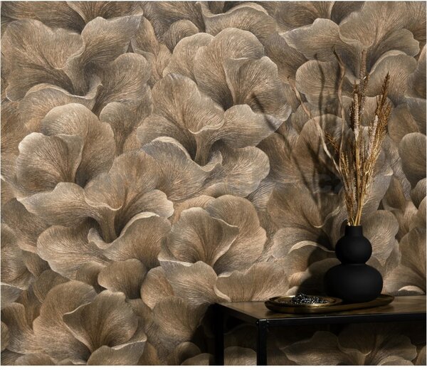 Vliesové tapety na zeď GMK Fashion for walls 5 10527-11, rozměr 10,05 m x 0,53 m, florání vzor metalicky tmavě hnědý, Erismann