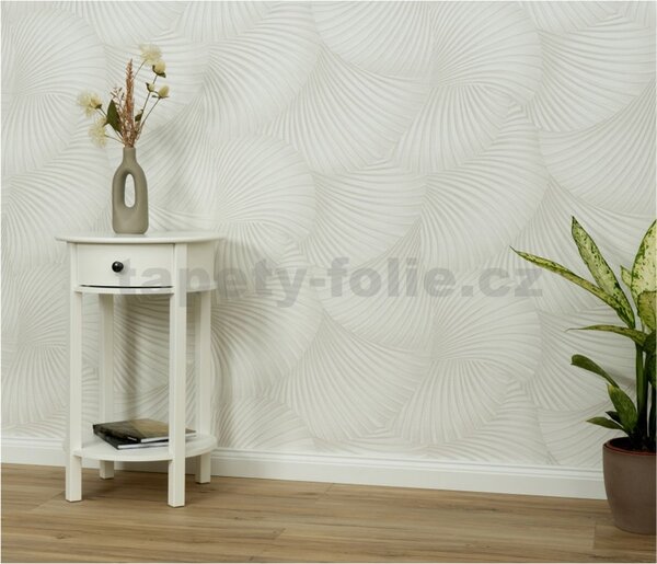 Vliesové tapety na zeď GMK Fashion for walls 5 10525-38, rozměr 10,05 m x 0,53 m, 3D twill bílý na krémovém podkladu, Erismann