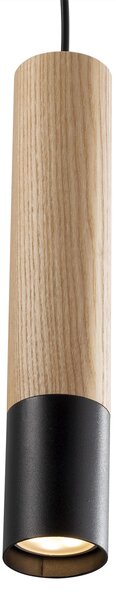 Light for home - Závěsný lustr na lanku 40555 "GLAZE WOOD", 1x35W, GU10, Černá