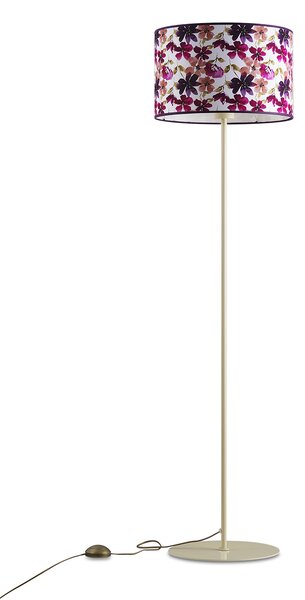 Light for home - Stojací lampa s květovaným stínítkem 10230 "London", 1x60W, E27, Béžová