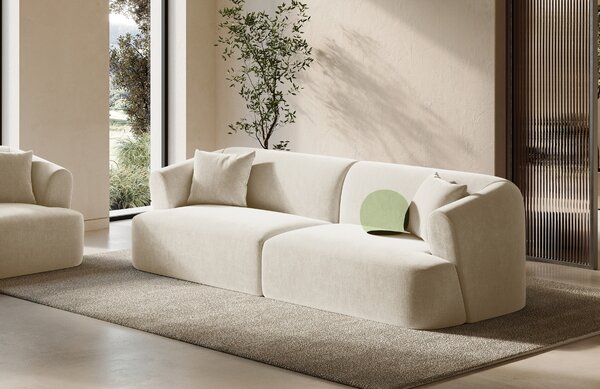-25 % Dny MOMENTI– Cosmopolitan Design Světle béžová sametová trojmístná pohovka Campi 220 cm
